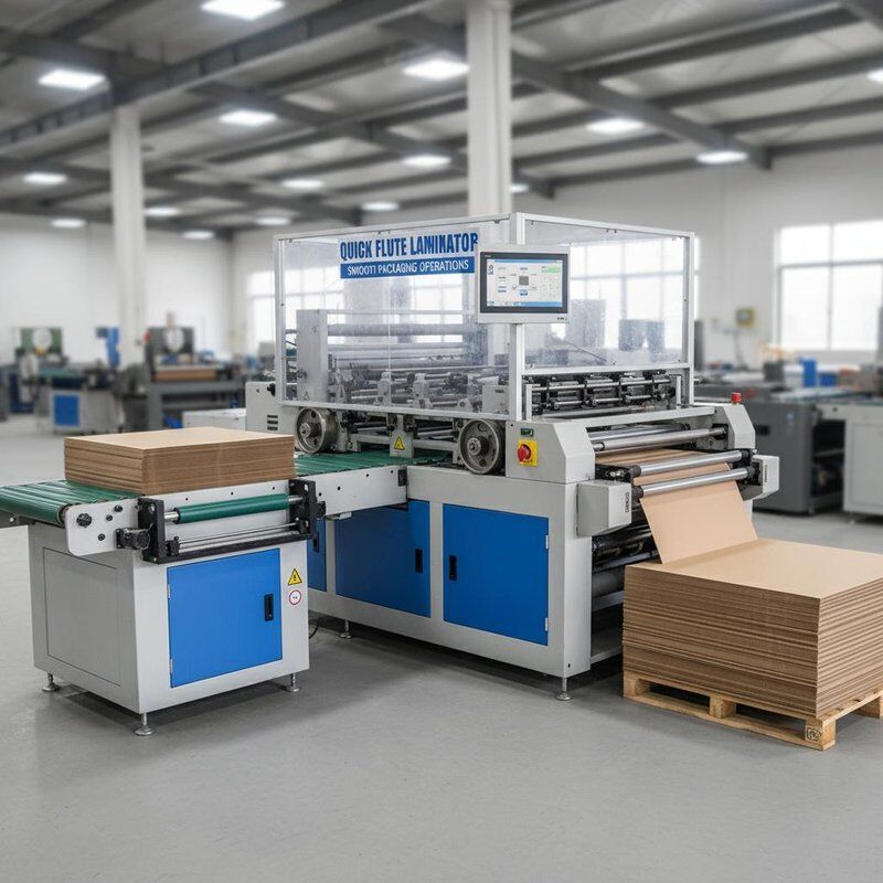 Cartons Quick Flute Lamination Machine Uitgerust met een optioneel geavanceerde voeder die een soepele verpakkingsoperatie levert
