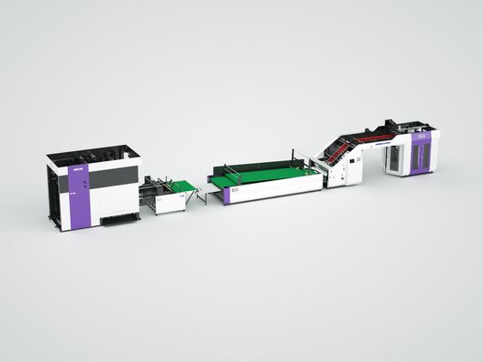 Toonaangevende High Speed Flute Laminator met Feeder met achtervoeder, ontworpen om de lamineersnelheid te verbeteren en in kartonnen verpakking